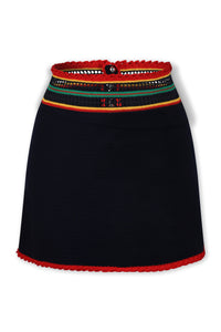 Jupe courte à crochet - Navy