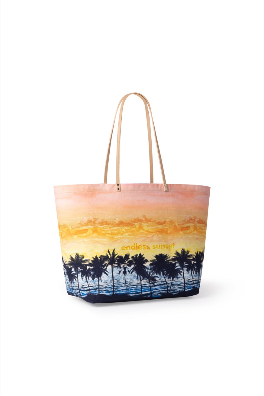 Sac fourre-tout Sunset en cuir - Navy Sunset