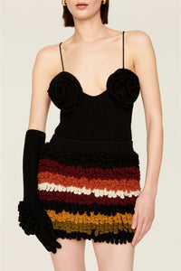 Jupe courte effet bouclette en laine - Multicolor