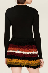 Jupe courte effet bouclette en laine - Multicolor