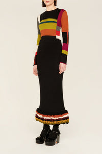 Jupe longue en laine - Multicolor