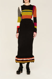 Jupe longue en laine - Multicolor