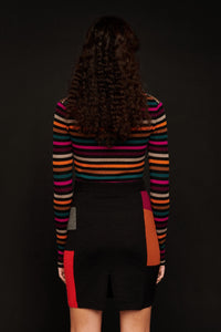 Jupe courte en alpaga - Multicolor