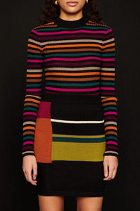 Jupe courte en alpaga - Multicolor
