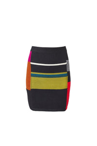 Jupe courte en alpaga - Multicolor