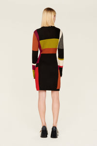Robe courte en alpaga - Multicolor