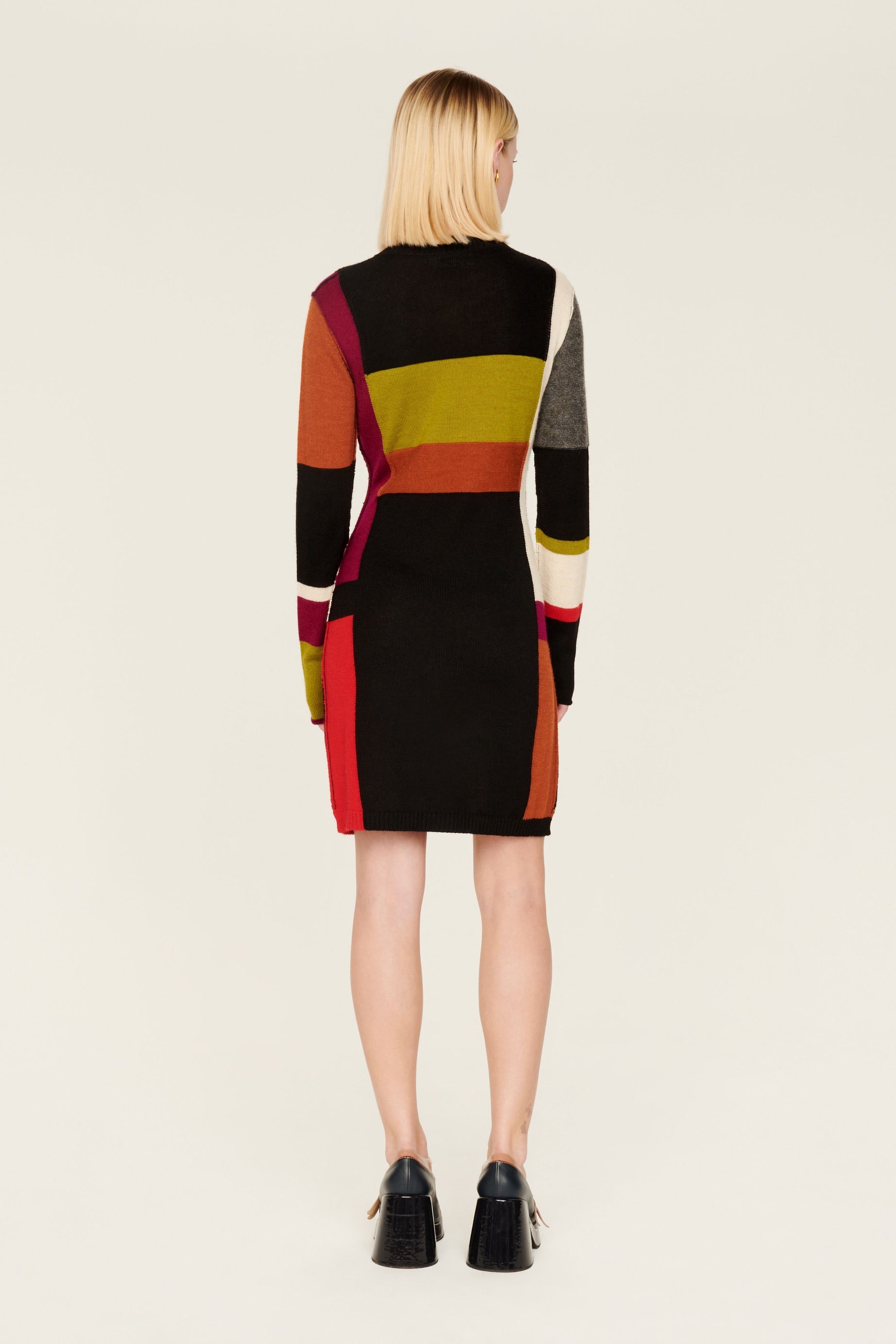 Robe courte en alpaga - Multicolor