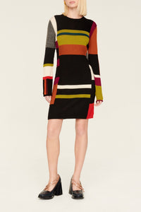 Robe courte en alpaga - Multicolor