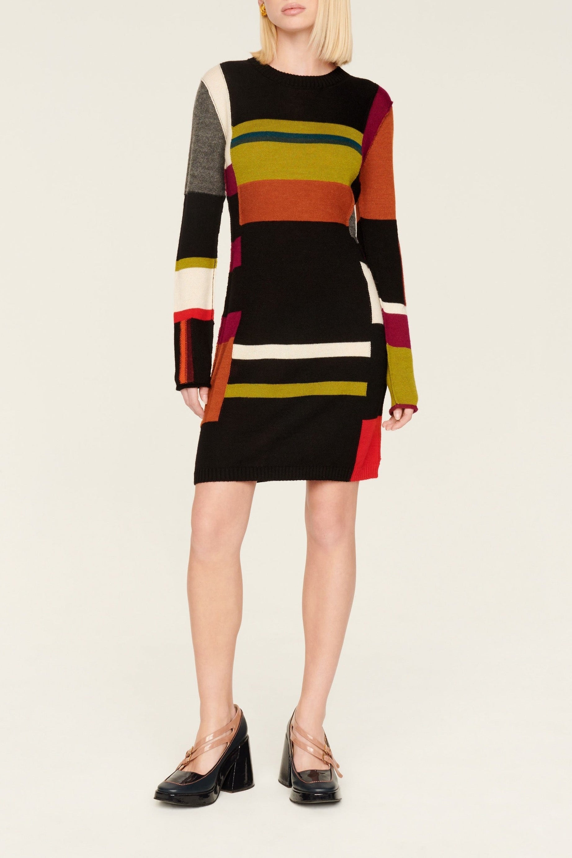 Robe courte en alpaga - Multicolor