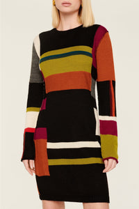 Robe courte en alpaga - Multicolor