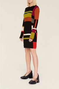Robe courte en alpaga - Multicolor