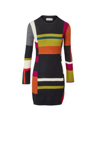 Robe courte en alpaga - Multicolor
