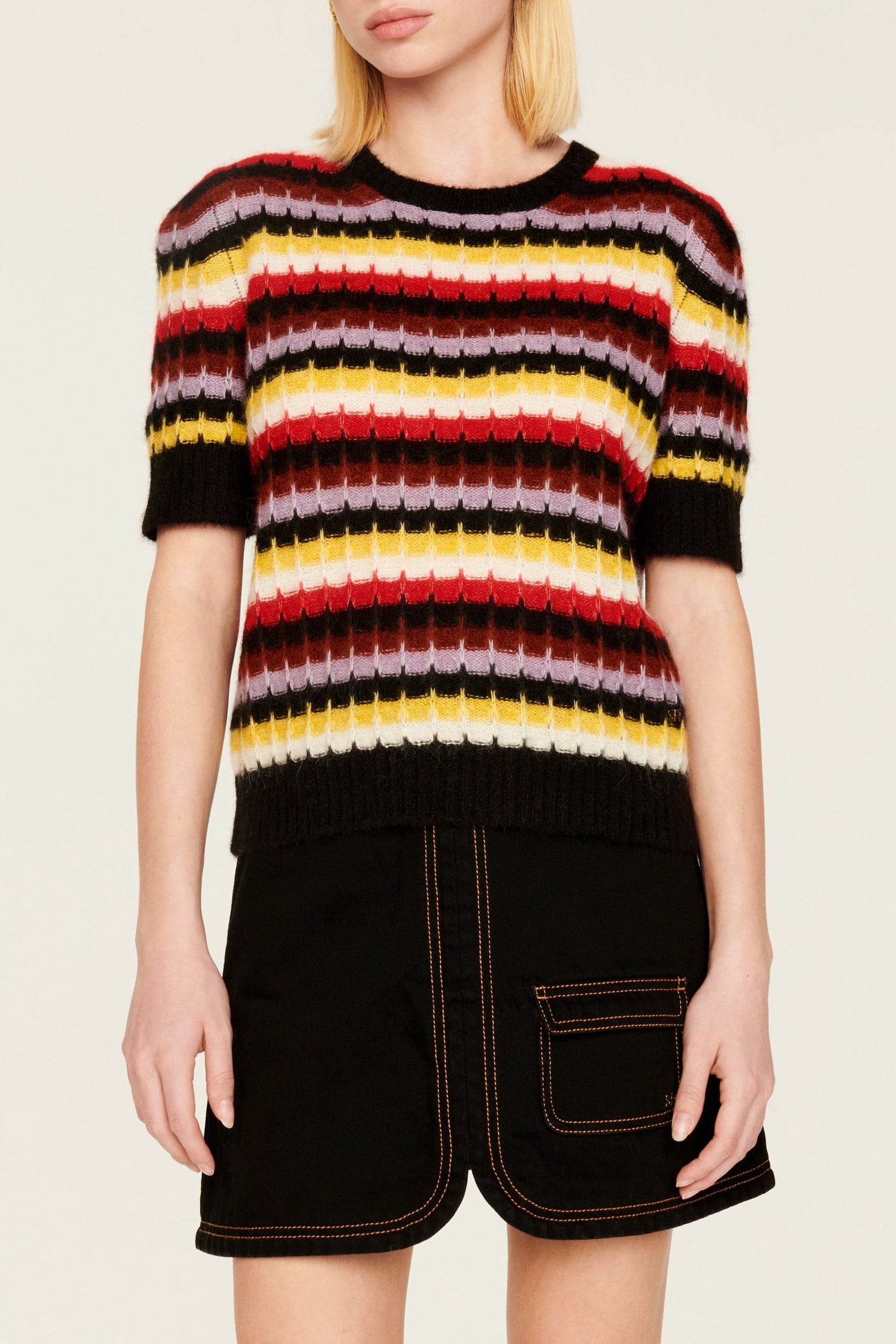 Pull court en alpaga - Multicolor