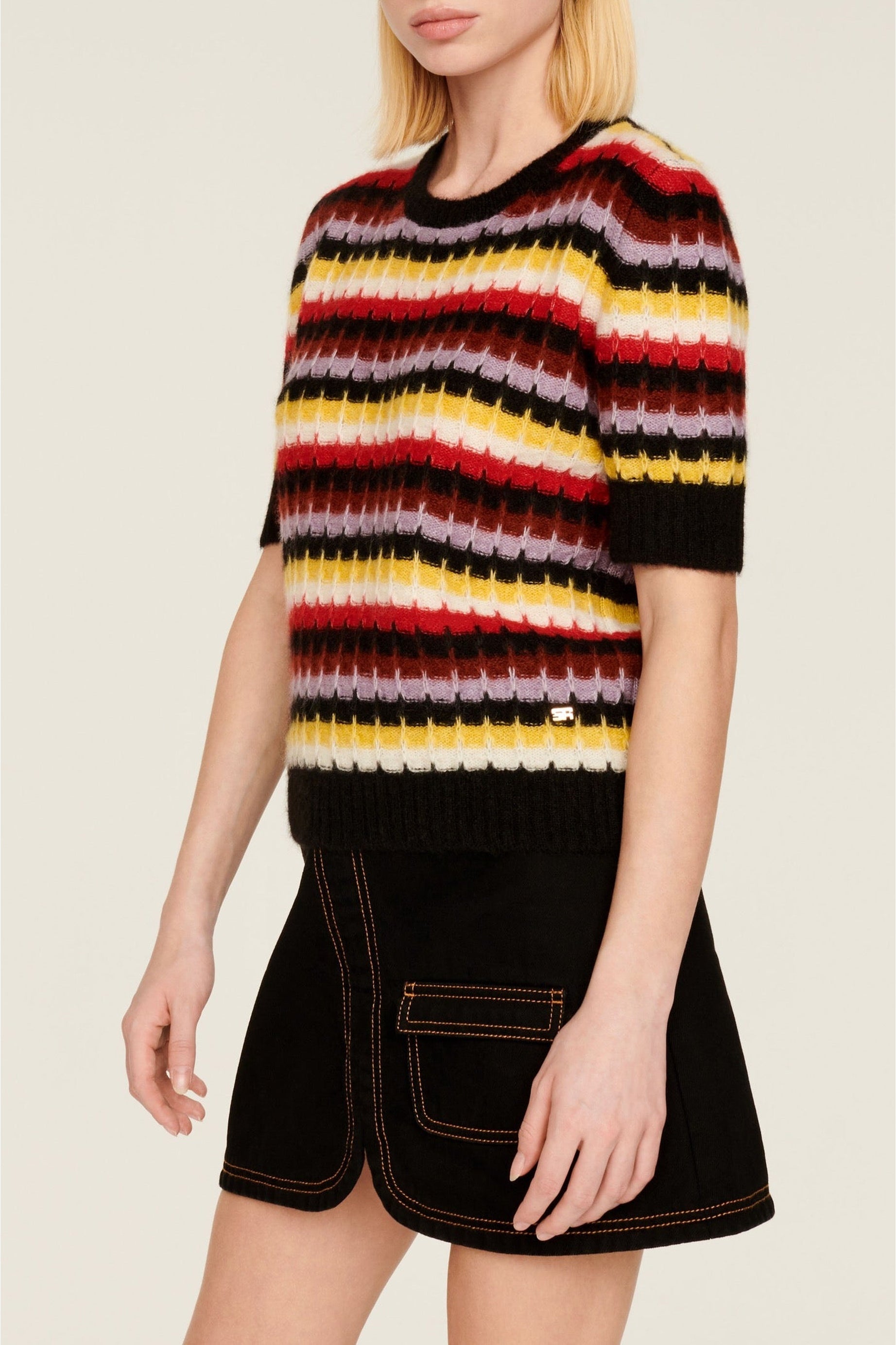 Pull court en alpaga - Multicolor