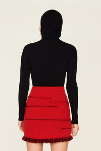 Mini-jupe Charms en laine - Rouge