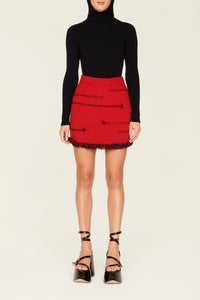 Mini-jupe Charms en laine - Rouge