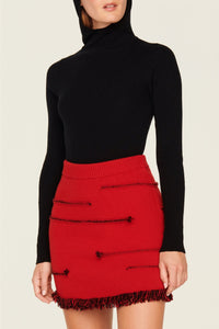 Mini-jupe Charms en laine - Rouge