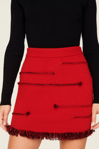 Mini-jupe Charms en laine - Rouge