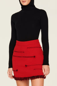 Mini-jupe Charms en laine - Rouge