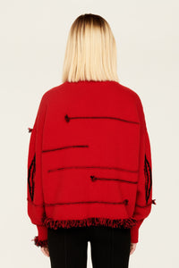 Pull Intarsia en cachemire - Rouge