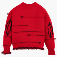 Pull Intarsia en cachemire - Rouge