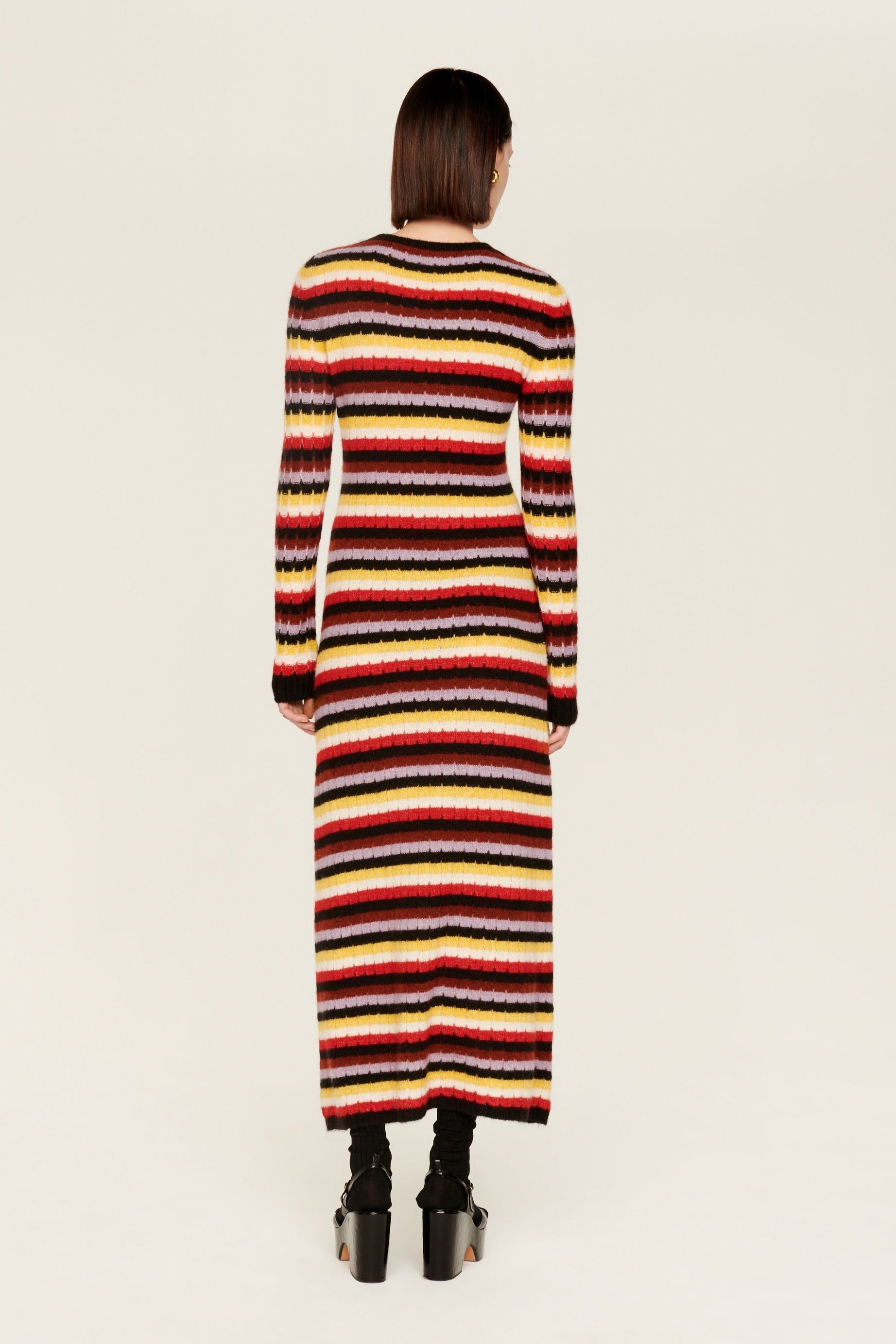 Robe longue molletonnée en alpaga - Multicolor