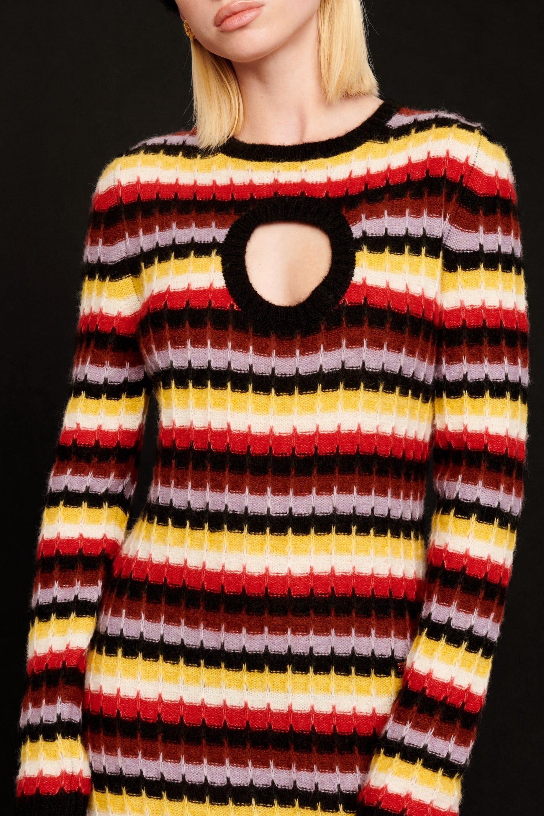 Robe longue molletonnée en alpaga - Multicolor