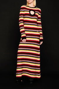 Robe longue molletonnée en alpaga - Multicolor