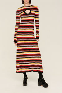 Robe longue molletonnée en alpaga - Multicolor
