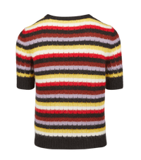 Pull manches courtes molletonné en alpaga - Multicolor
