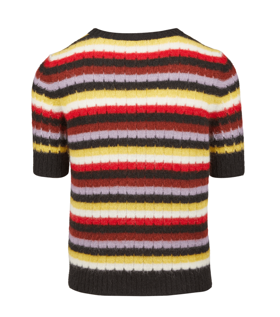 Pull manches courtes molletonné en alpaga - Multicolor