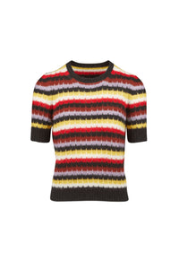 Pull manches courtes molletonné en alpaga - Multicolor