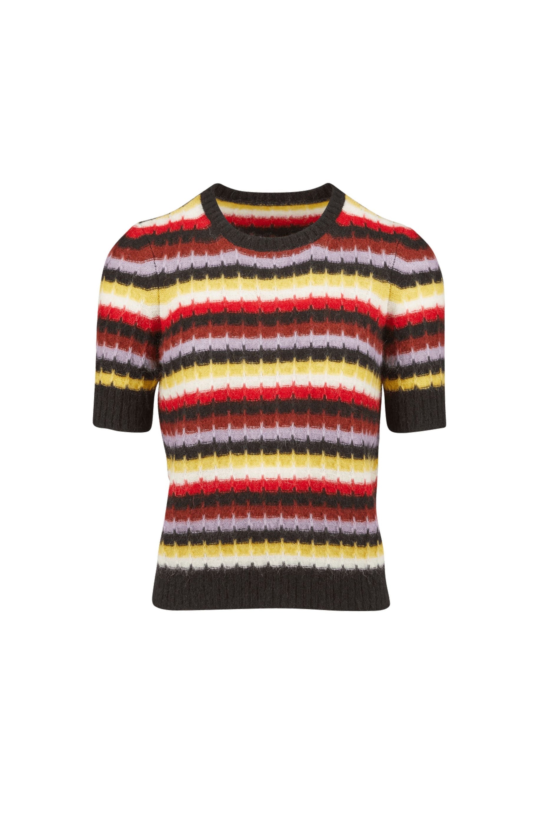 Pull manches courtes molletonné en alpaga - Multicolor
