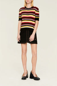 Pull manches courtes molletonné en alpaga - Multicolor