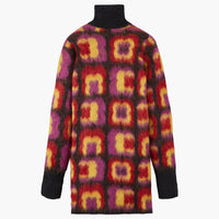 Robe courte à motifs jacquard trèfles en alpaga - Multicolor