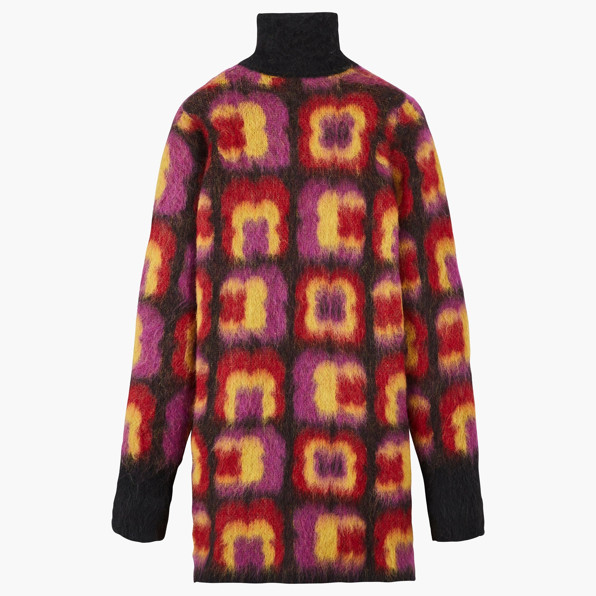 Robe courte à motifs jacquard trèfles en alpaga - Multicolor