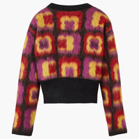 Cardigan à motifs jacquard trèfles en alpaga - Multicolor