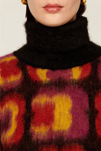 Col roulé à motifs jacquard trèfles en alpaga - Multicolor