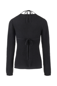 Pull à fleurs en laine - Noir