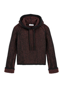 Hoodie à rayures texturées bicolores - Noir & Bronze