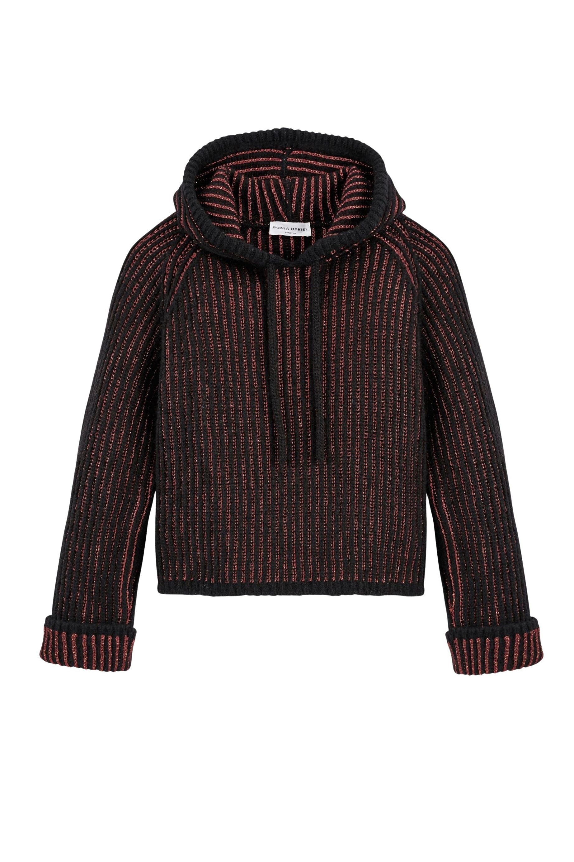 Hoodie à rayures texturées bicolores - Noir & Bronze
