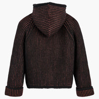 Hoodie à rayures texturées bicolores - Noir & Bronze