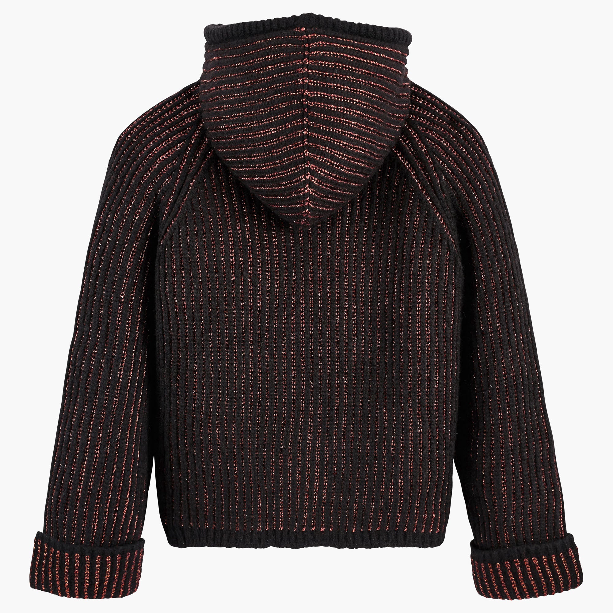 Hoodie à rayures texturées bicolores - Noir & Bronze