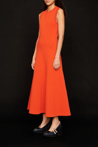 Robe longue évasée - Orange
