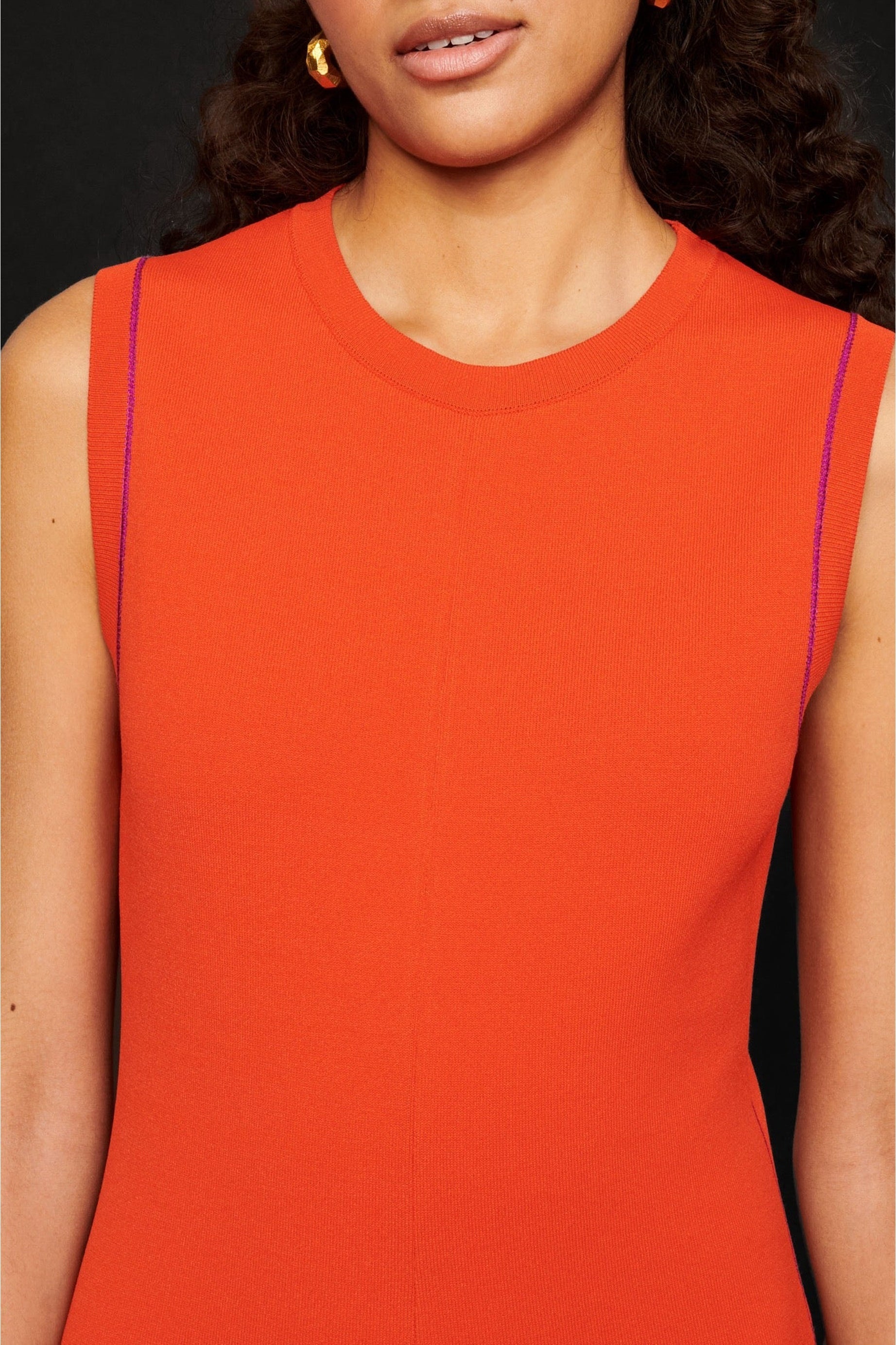 Robe longue évasée - Orange