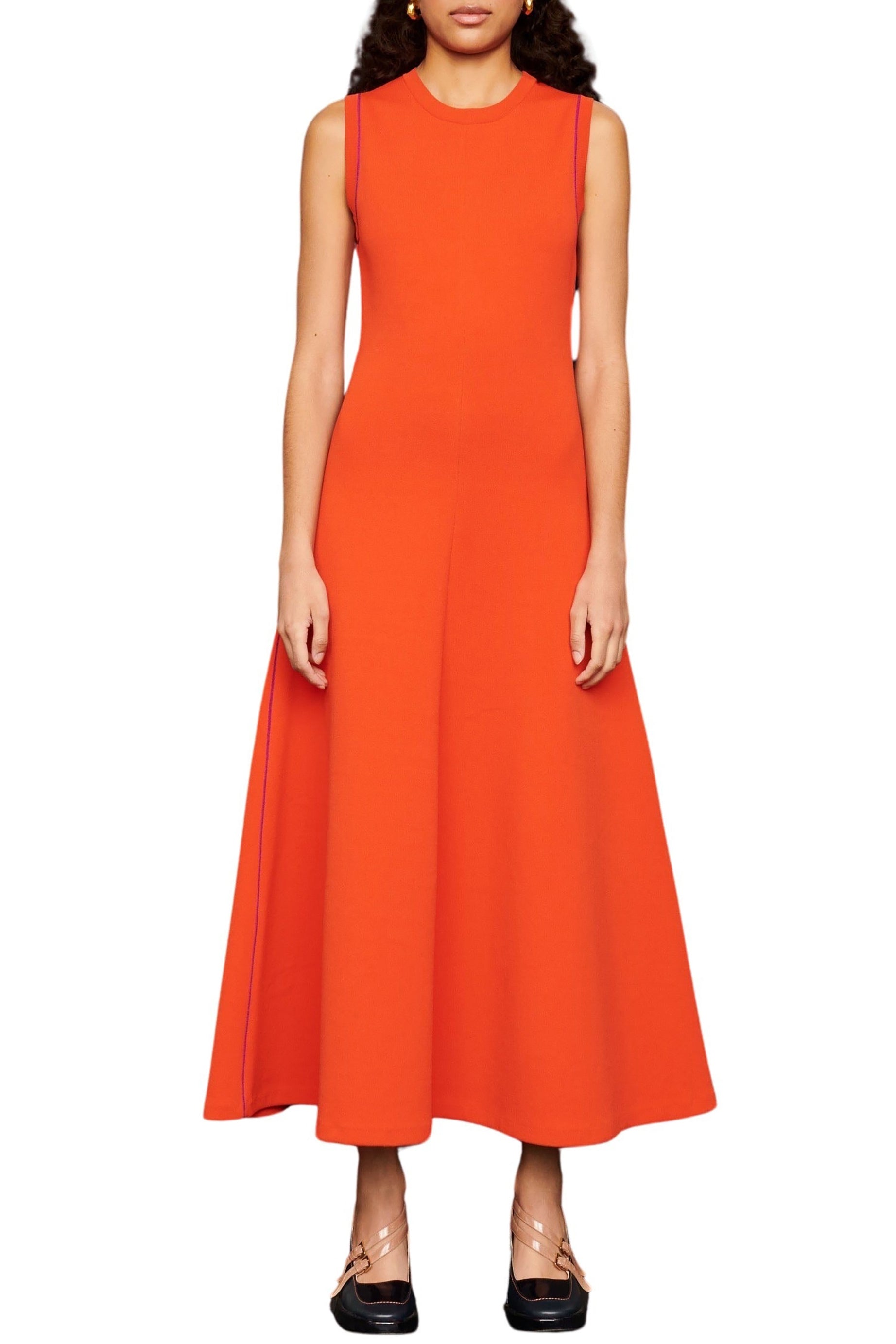 Robe longue évasée - Orange