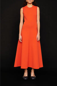 Robe longue évasée - Orange