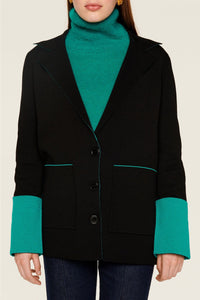 Veste tailleur bicolore - Noir