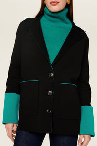 Veste tailleur bicolore - Noir