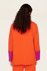Veste tailleur bicolore - Orange